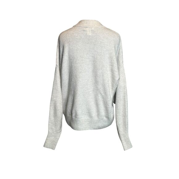 H&M cream beaded sparkle silver studs sweater size Small - Picture 12 of 15